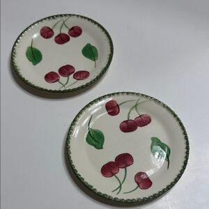 Elegant Cherry Pattern Dessert Plates
